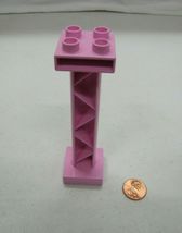 Original Lego Duplo 1 Pink Column Post 2x2 5&quot; Tall Brick Block Piece Replacement - £8.79 GBP