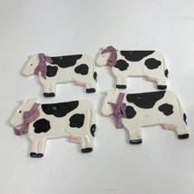 Vintage Cows Ceramic figures for Crafts Wind Chimes Ornaments country farm decor - £11.84 GBP