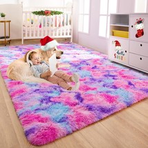 Fluffy Rugs for Girls Bedroom 3x5 Feet Soft Shaggy Pink Area Rug for Kids Playro - £40.37 GBP
