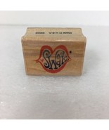 Rubber Stamp Lips Swak Heart 6605 Mouth Open Retro Mod Script Letters WM... - £6.99 GBP