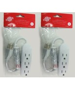 (LOT 2) Christmas House Electric Plug 3 Outlet Power Bar Extension Cord ... - $21.65 CAD