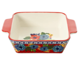 Pioneer Woman ~ Dazzling Dahlias RED ~ 8&quot; Square ~ Ceramic Baker Dish - $37.40