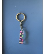 Resin Keychain Letter I Clear Resin with Colorful Fruit and Mickey Charm... - $155.17 MXN