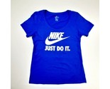 The Nike tee women&#39;s round neck T-shirt size small blue cotton AA20 - $17.81