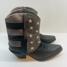 Durango Black Leather Cowboy Flag  Boots Size-7.5M - £77.67 GBP