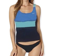 Nike Swim Women&#39;s Tankini 2-Piece Racerback Swimsuit Blue NESSB393-458 S... - £39.37 GBP