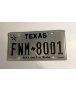 Expired Texas License Plate Silver FWM-8001 Good Shape - $8.56