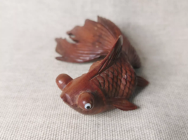Vintage Handcarved Wooden Japanese Koi Carp Fish [B] - $45.57