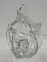 Vintage Crystal Blown Glass Birdcage Penguin Christmas Tree Ornament 2" ... - $9.41