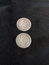 1945 W Silver Mercury Dime RARE U.S. Coin 90 % LOT OF 2 - £10.97 GBP