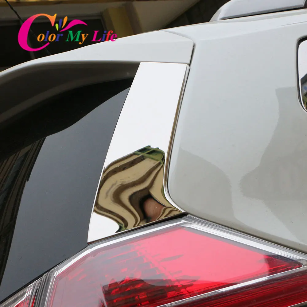 2Pcs/Set Car Rear Window Side Wing Cover Trim Sticker for X-Trail Xtrail T32 201 - £76.24 GBP