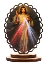 Divine Mercy Scalloped 3.5&quot; Wood Image, New #AB-300-R2 - €5,99 EUR