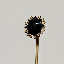 Vintage 14K Yellow Gold Hat Stick Pin With Black Colored Stone - $71.53