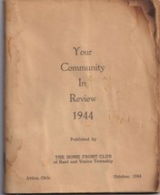 1944 Your Community in Review Attica, Ohio Home Front Club Book for Service Men - £48.09 GBP