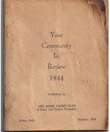 1944 Your Community in Review Attica, Ohio Home Front Club Book for Serv... - £47.46 GBP