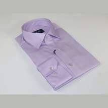 Men 100% Sateen Cotton Shirt Manschett Quesste Turkey Slim Fit 4010-06 Lilac image 4
