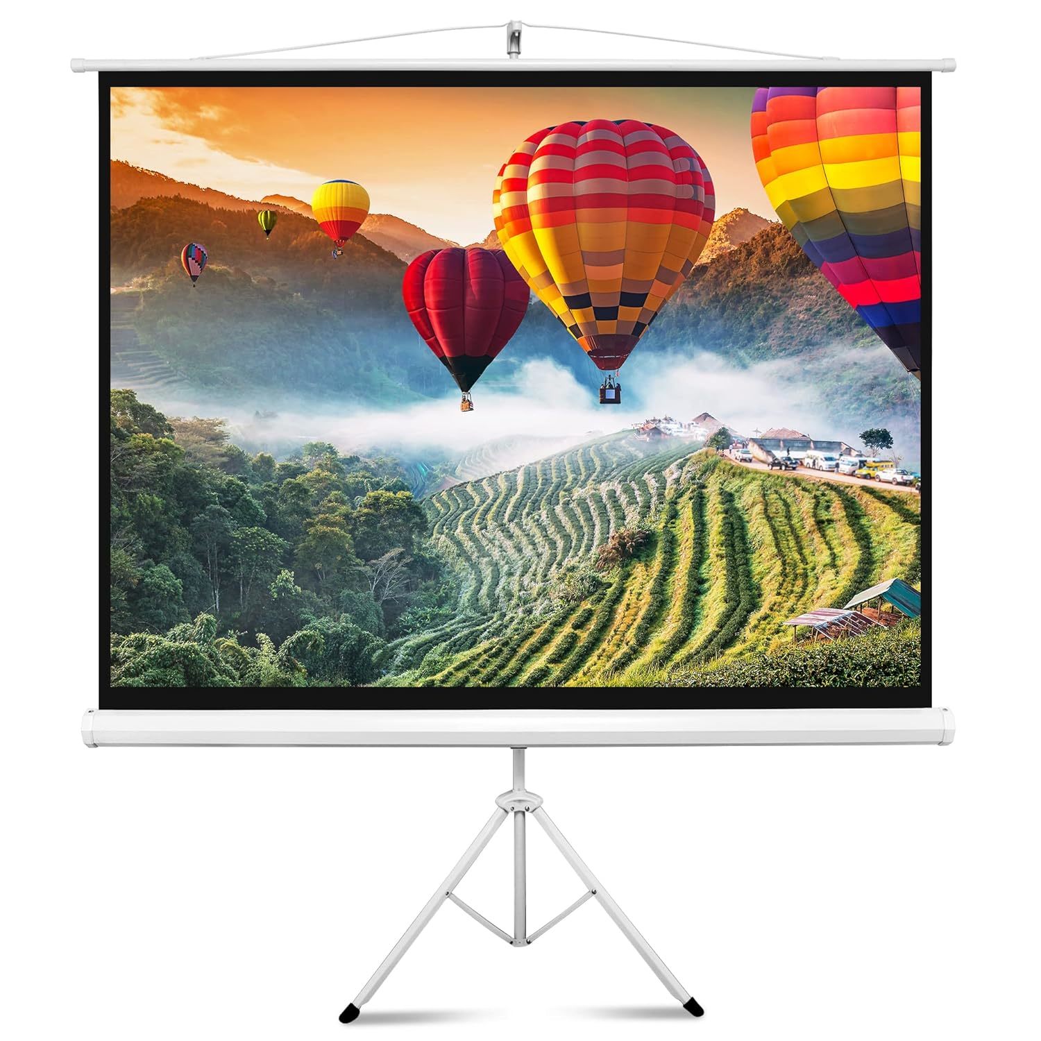 Pyle Upgraded Pyle 72" Projector Screen with Floor Standing Portable Fold-Out Ro