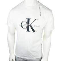 NWT CALVIN KLEIN MSRP $54.99 MEN&#39;S WHITE CREW NECK SHORT SLEEVE T-SHIRT ... - £17.87 GBP