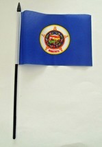 Minnesota State USA Desk Table Flag 4&quot;x 6&quot; With or Without Stand - $5.86+
