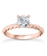 Diamond Engagement Bridal Ring Round Shape G SI1 Treated 14K Rose Gold 1... - £2,611.01 GBP