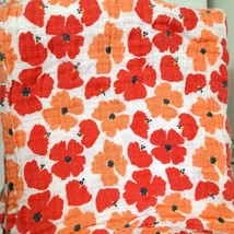 aden + anais White Label poppy Blanket orange red flowers baby Swaddle Muslin - $17.00