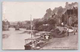 River And Bridge Bridgnorth England Scenic Landscape View Vintage Postcard - $6.90