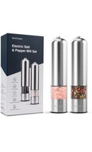 Electric Salt and Pepper Grinder Set Automatic Battery Operated Stainless Ste... - £23.80 GBP