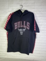 NBA UNK Chicago Bulls Logo Pullover Short Sleeve Hoodie Hooded Shirt Mens XL - £43.02 GBP