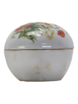 Vintage Floral Design Lefton Trinket Dish #1485 Egg Shaped Made In Japan - $15.91