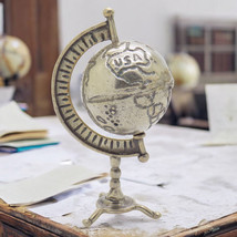 Vintage Italiano Hecho a Mano Genuino Plata Giratorio Globe Figura Miniature - £30.14 GBP