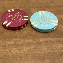 Cherokee Casino Red And Teal Poker Chips 2 Of Each Oklahoma No Cash Value - £4.95 GBP