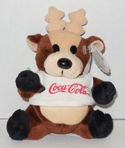 Coca-Cola Exclusive Reindeer in Shirt 8&quot; Beanie bean bag plush toy style #0133 - £11.83 GBP