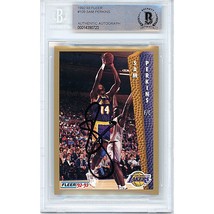 Sam Perkins Los Angeles Lakers Auto 1992 Fleer Basketball Autograph Card Beckett - £70.48 GBP
