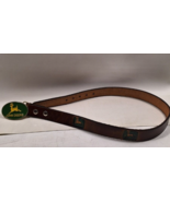 Vtg 90s Y2k JOHN DEERE Green Metal Belt Buckle and Belt - $34.60