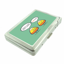 Candy Corn Pun Em1 100&#39;s Size Cigarette Case with Built in Lighter Metal Wallet - £17.37 GBP