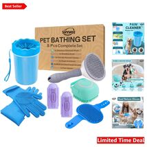 8PC Grooming Set for Dogs &amp; Cats: Shampoo Brush, Toothbrush &amp; More - $57.37
