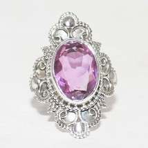 Exclusive PINK TOPAZ Gemstone Ring, Birthstone Ring, 925 Sterling Silver Ring, F - $35.39