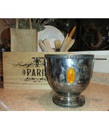 Bombay Hammered Silver Metal Vase Bejeweled Planter Bowl Ice Bucket Home... - $49.99