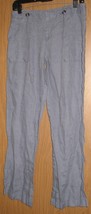 Womens 8 Lauren Conrad Grayish Blue 100% Linen Soft Casual Pants - $8.91