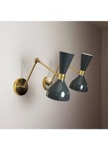 Pair Of Brass Wall Sconce Light 1950s Style Diablo Painted Wall sconce Light - £191.70 GBP