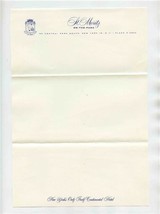 St Moritz on the Park Sheet of Stationery Central Park South New York 19... - $17.82