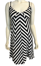 Old Navy White and Black Striped Scoop Neck Spaghetti Strap A Line Knit Dress S - £12.87 GBP