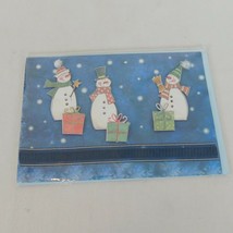 Paper Magic Group Christmas Greeting Card Snowman Gifts Raised Blue Winter Snow - £3.20 GBP