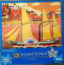 Ocean Star 1000 Piece Puzzle Heronim 3 Masted Ship Lighthouse Shore - £7.82 GBP