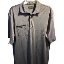 Greg Norman Men’s Large Gray Short Sleeve 1/4 Button Cotton Polyester Po... - $14.85