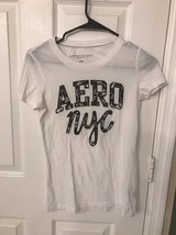 Aeropostale Aero  White With Black Juniors Size Medium T Shirt - £8.92 GBP