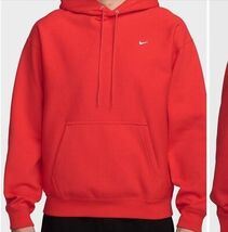 NIKE SOLO SWOOSH MEN&#39;S Red PULLOVER HOODIE - $105.00