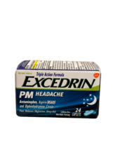 Excedrin PM Headache 24 Tabs Triple Action Formula Pain Reliever Exp 01/24 - $5.90