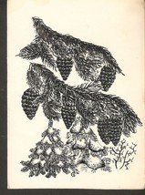 Sihouetee Scissor-type Christmas tree Cone Pine Plant illustration hand ... - £3.66 GBP