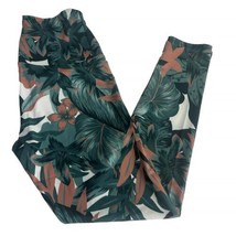 Onzie Women&#39;s Tropical Camo Green Tan Palm Leaf High Rise Ankle Leggings Sz S/M - £15.03 GBP